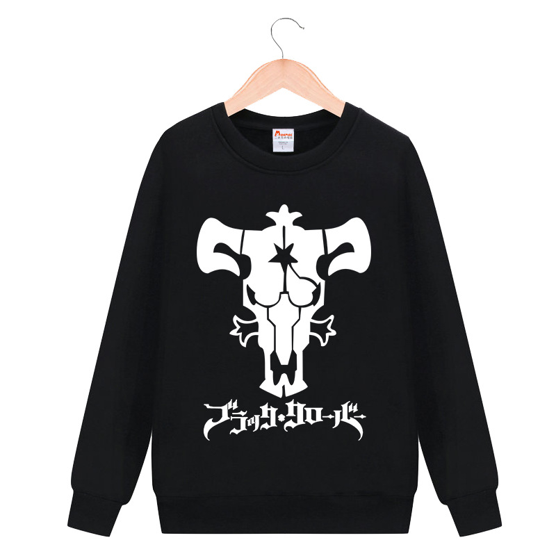 黑色五叶草卫衣