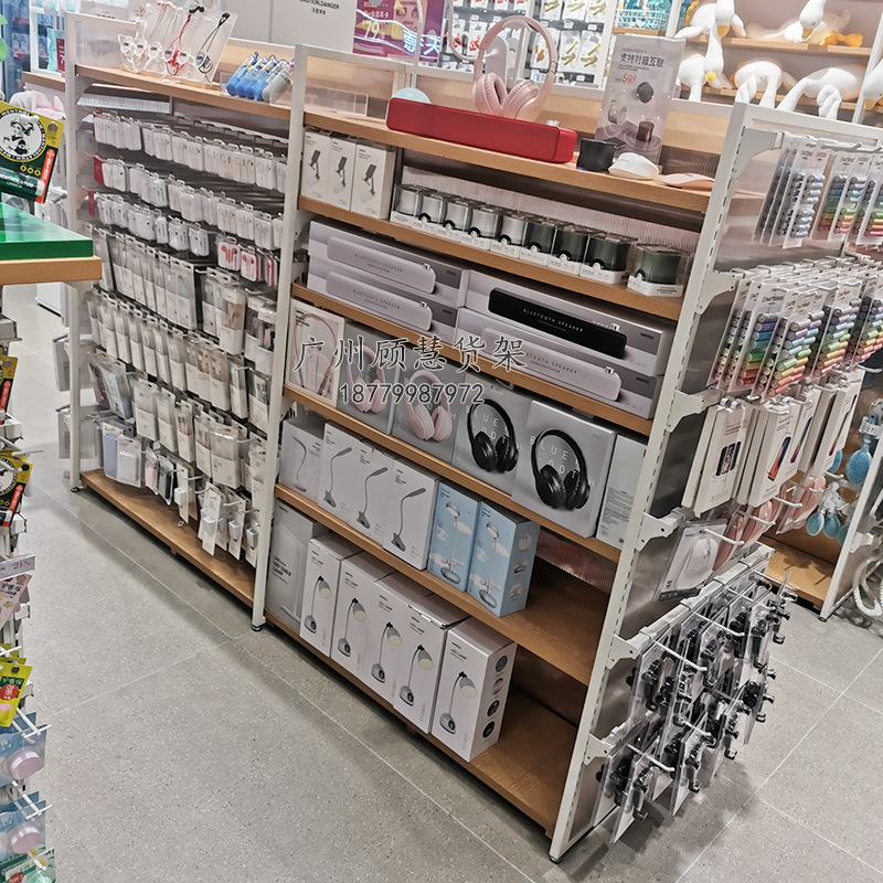 名创优品货架展示架中岛货架展示货架超市便利店精品店文具店货架