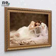 X70T欧式实木婚纱照相框挂墙16 20 30寸大尺寸洗照片素描装饰画框