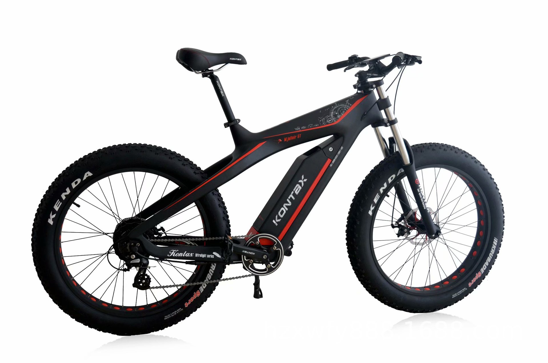 碳纤维自行车内置锂电雪地车双碟刹26寸高配电动助力单车出口免邮