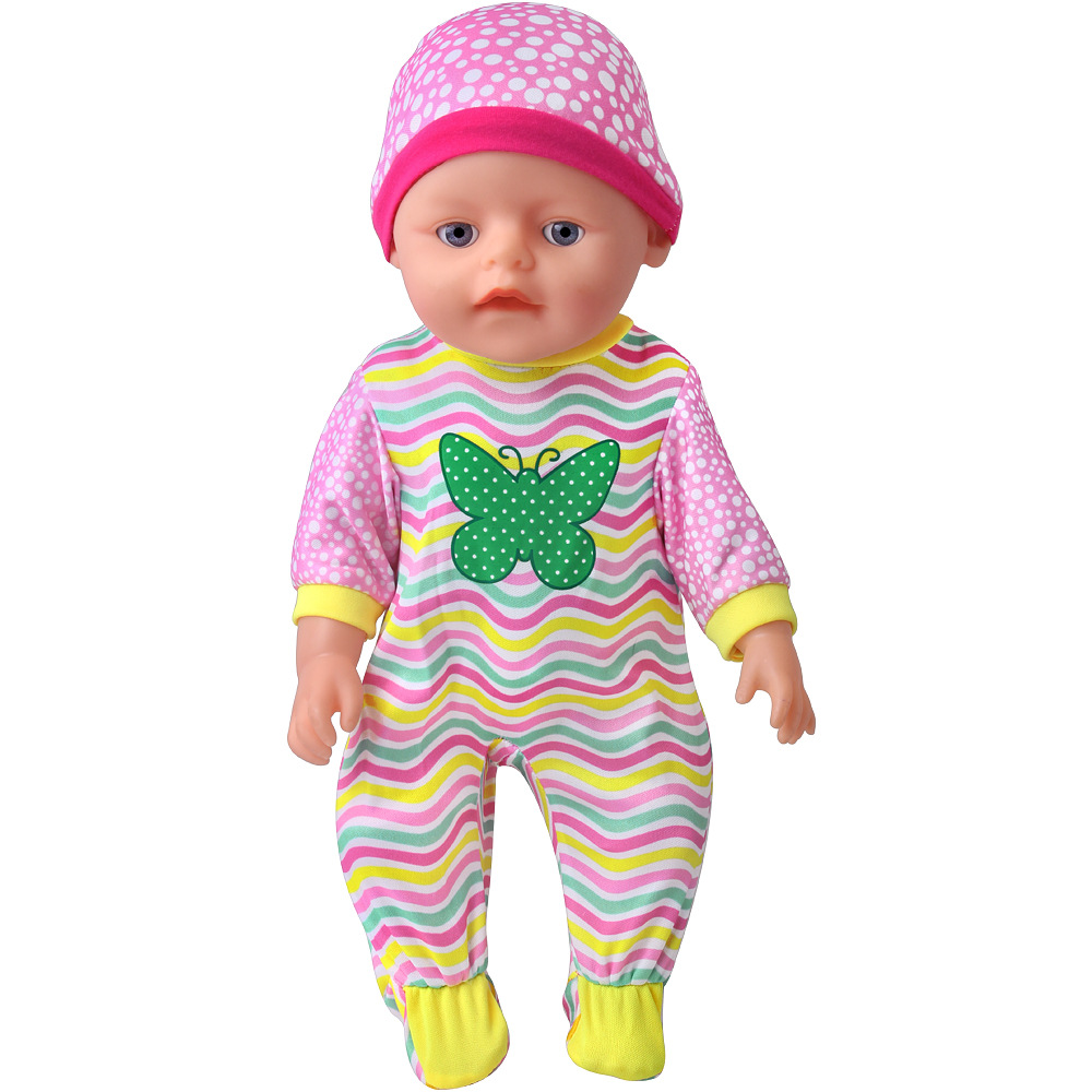 zapf 43cm夏芙娃娃服装配件 印花连体衣 帽子 18寸美国女孩娃娃衣