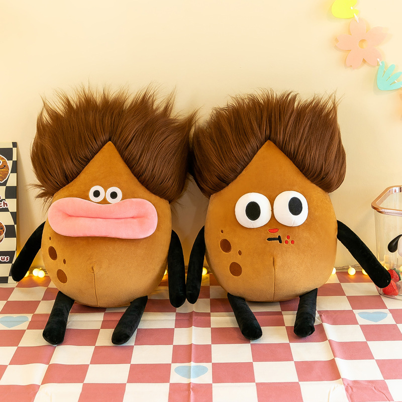 2024 New Plush Potato Jun Sausage Mouth Ugly and Cute Funny Doll Doll Xiaohongshu Same Style Comfortable Pillow
