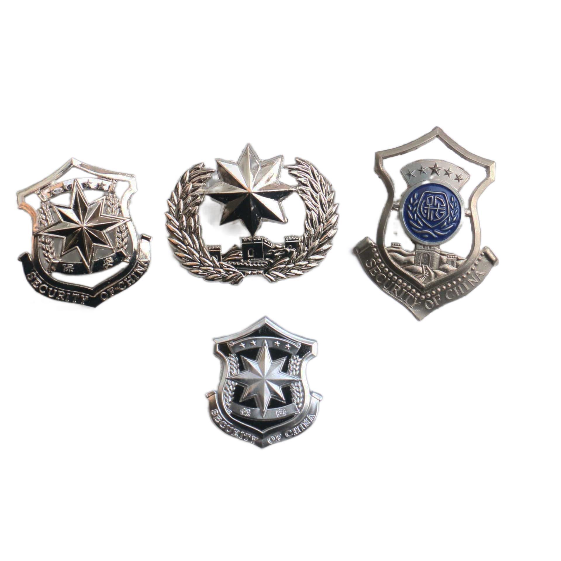 新式金属保安大盖徽帽徽军乐队演出团服饰配件金色银色大檐帽徽章