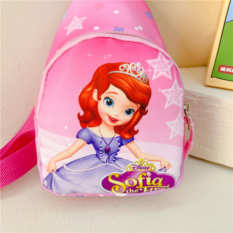 2023 Spring and Summer New Children's Bags Cartoon Pattern Oxford Cloth One Shoulder Crossbody Chest Bag Boys and Girls Wear Matching Storage Bag