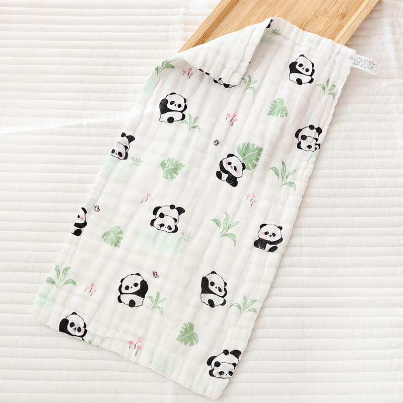 六层25x50cm纯棉纱布童巾儿童毛巾婴幼儿宝宝印花儿童婴儿洗脸巾