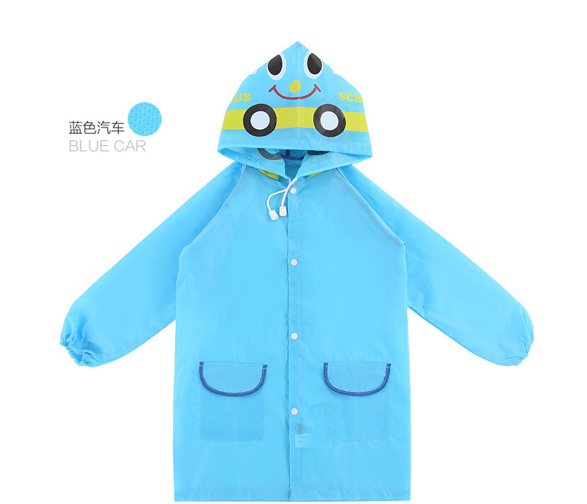 Cartoon Animal Children's One-Piece Raincoat Student Poncho Baby Rain Gear Siamese 5 Colors in Stock