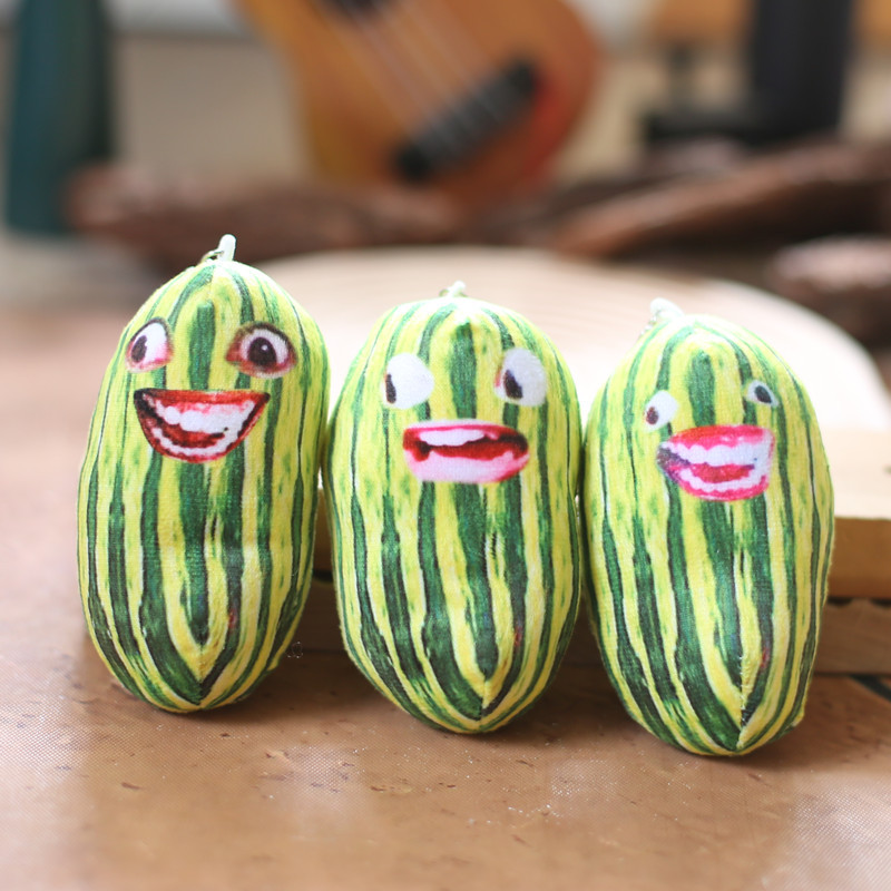 Douyin Online Influencer Cute Talking Watermelon Strip Lower Head Male Small Pendant Plush Toy Doll Sound Doll