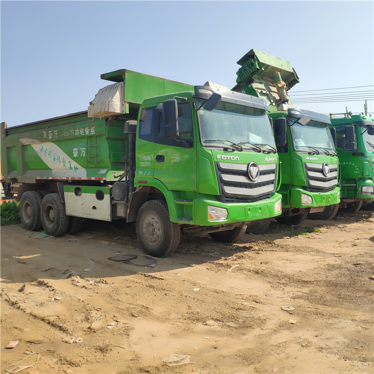 二手德龙国五后八轮渣土自卸货车 绿皮工程自卸车 5米8大厢-阿里巴巴