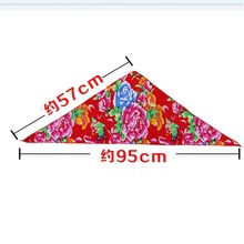 东北大花布头巾儿童女民族风围巾演出时尚嘻哈风包头方巾冬季新款