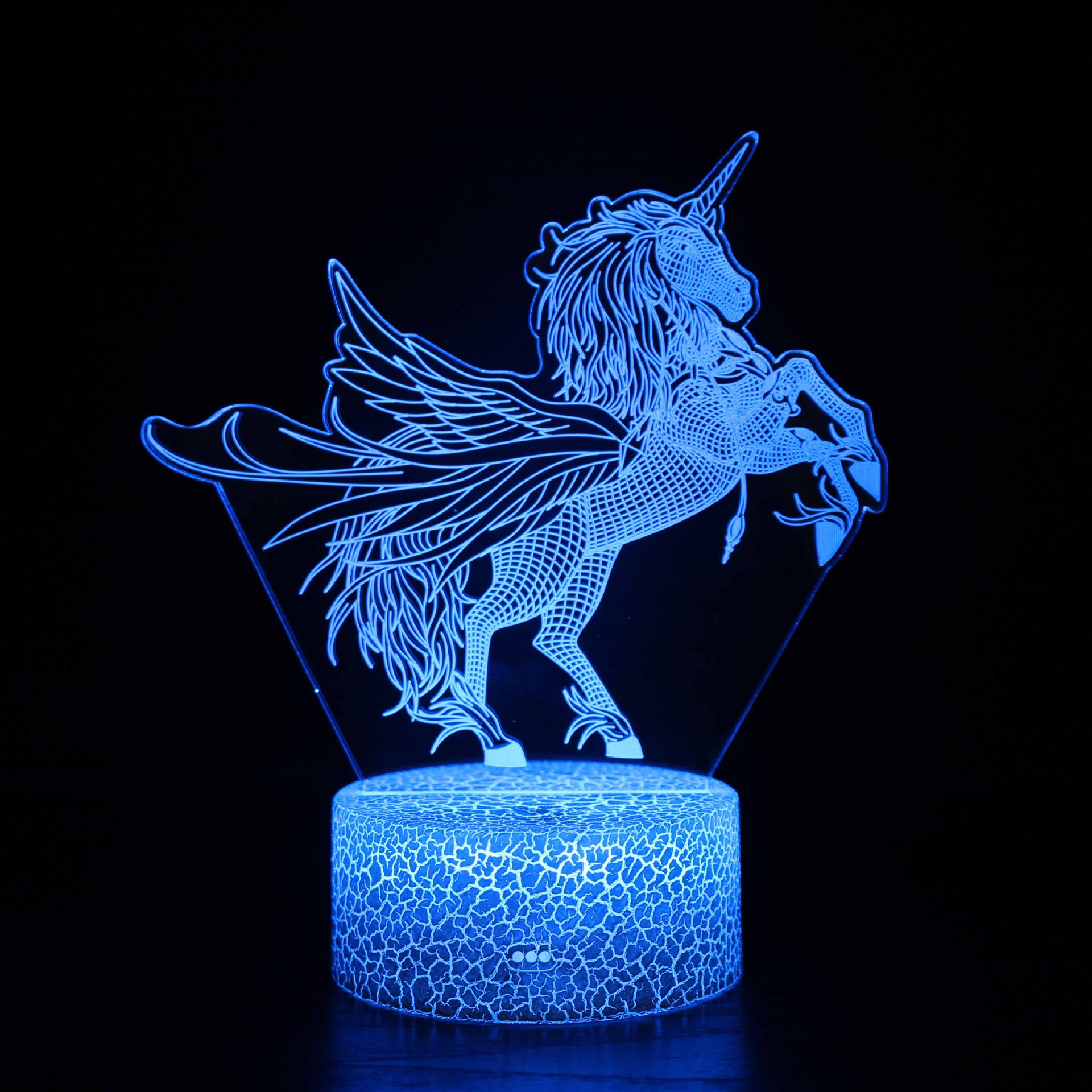 Customized Cross-Border 3D Small Night Lamp Dormitory Unicorn Acrylic Led Small Table Lamp Bedside Atmosphere Decoration Small Night Lamp