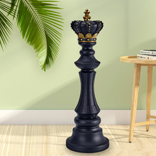 71TX仿真国际象棋摆件国王王后战马棋具装饰摆设家居客厅书房软装