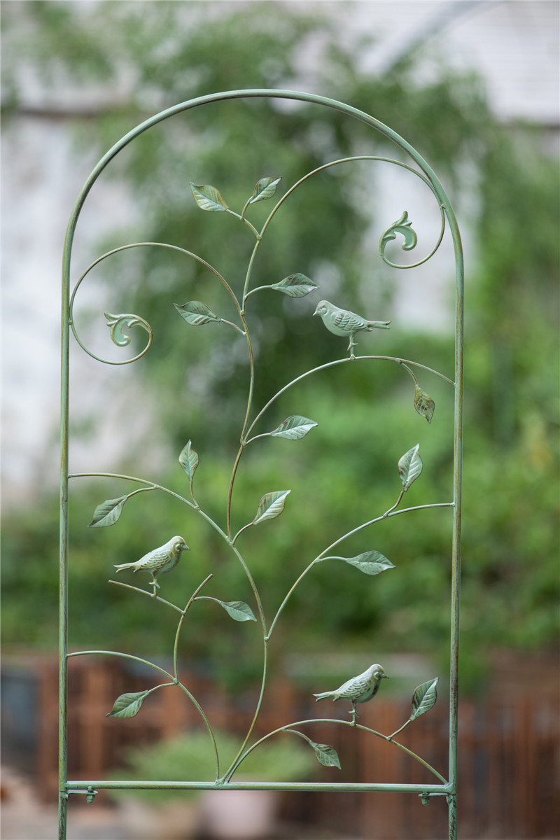 铁艺带底座爬藤花架简约现代植物攀爬架置物架户外花园庭院园艺