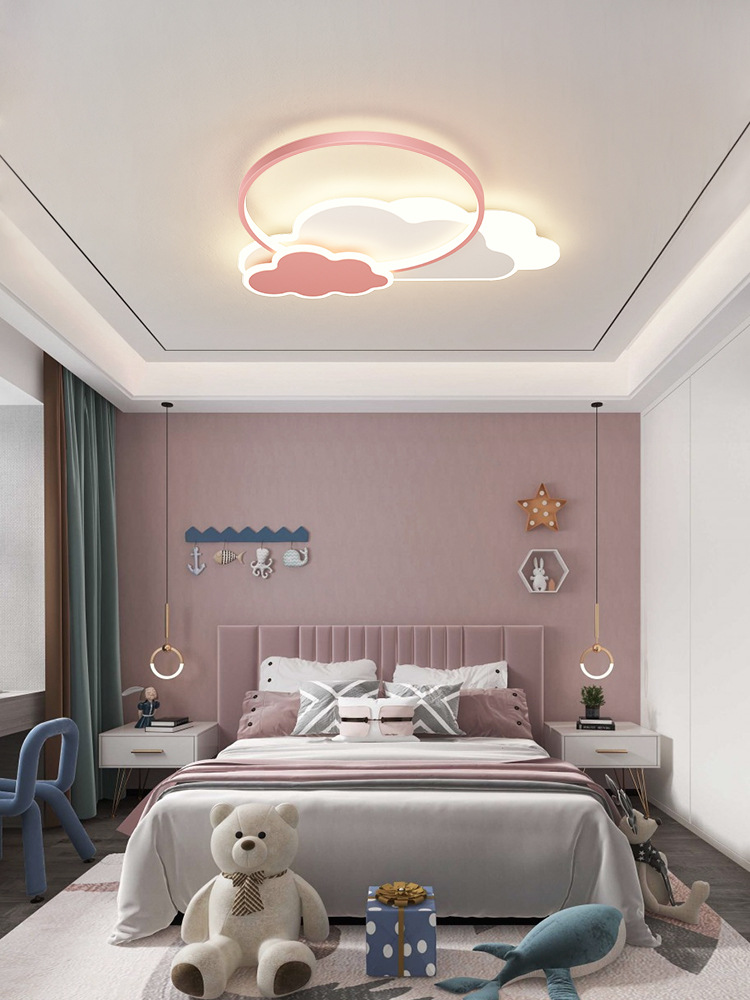 Children's Room Lamp Nordic Modern Simple Pink Love Led Bedroom Light Boys and Girls Creative Cartoon Ceiling Lamp