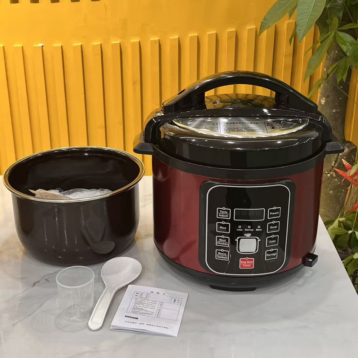 2025新款跨境6L出口高压锅家用厨房多功能炖煮大容量按键电高压锅