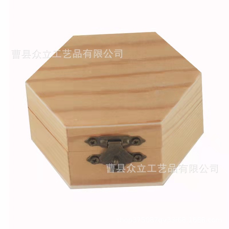 Manufacturers Produce DIY Wood Hexagonal Jewelry Box Foam Putty Clay Colored Clay Wooden Storage Box Mold Packaging Box