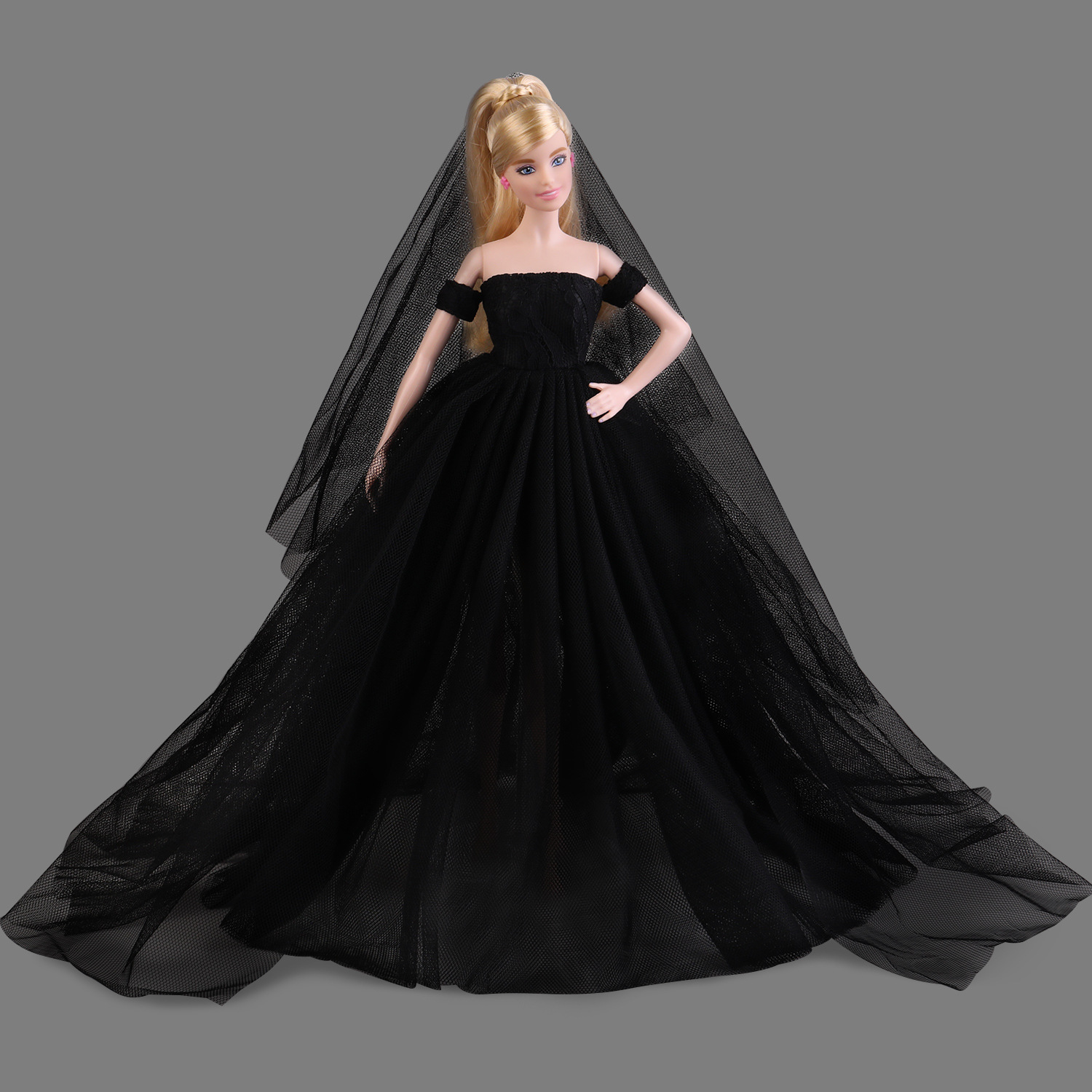 换装娃娃30cm6分娃衣服装蓬蓬礼服仙女公主婚纱裙 时尚拼接鱼尾裙