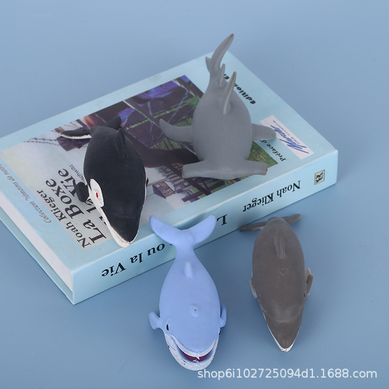 TPR Soft Rubber Marine Animal Dolphin Shark Squeeze Stretch Sand Reduce Flour Ball Vent Doll