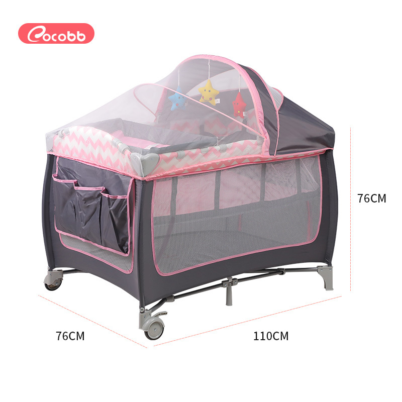 Diaper-Changing Table Baby Care Desk Multifunctional Baby Crib Folding Removable Bed in Bed Portable Children Babies' Bed