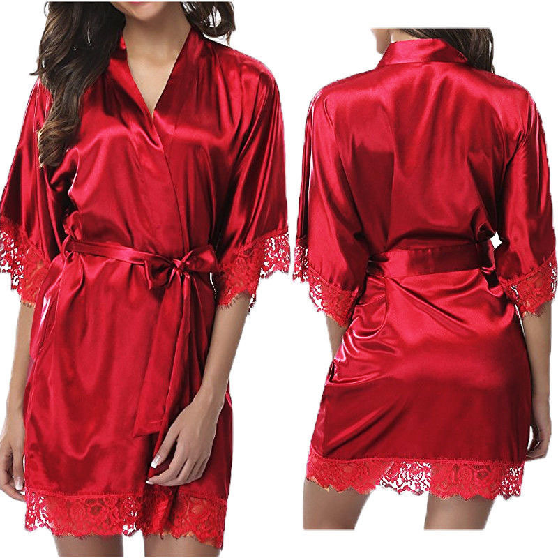 European and American plus Size Nightgown Sexy Seduction Underwear Foreign Trade Sexy Bathrobe Sexy Ice Silk Pajamas 3025