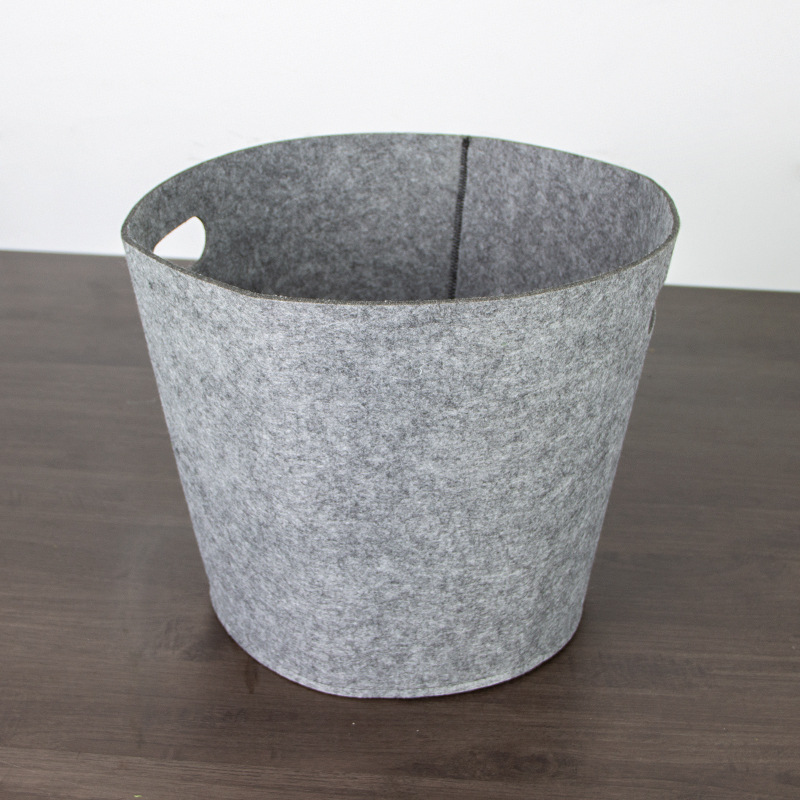 In Stock Wholesale Felt Storage Bucket Household Sundries Dirty Clothes Basket Toy Finishing Storage Basket Can Support Logo Customization