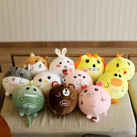 创意圆球动物毛绒公仔安抚解压圆形布偶小娃娃仓鼠柯基小老虎狮子