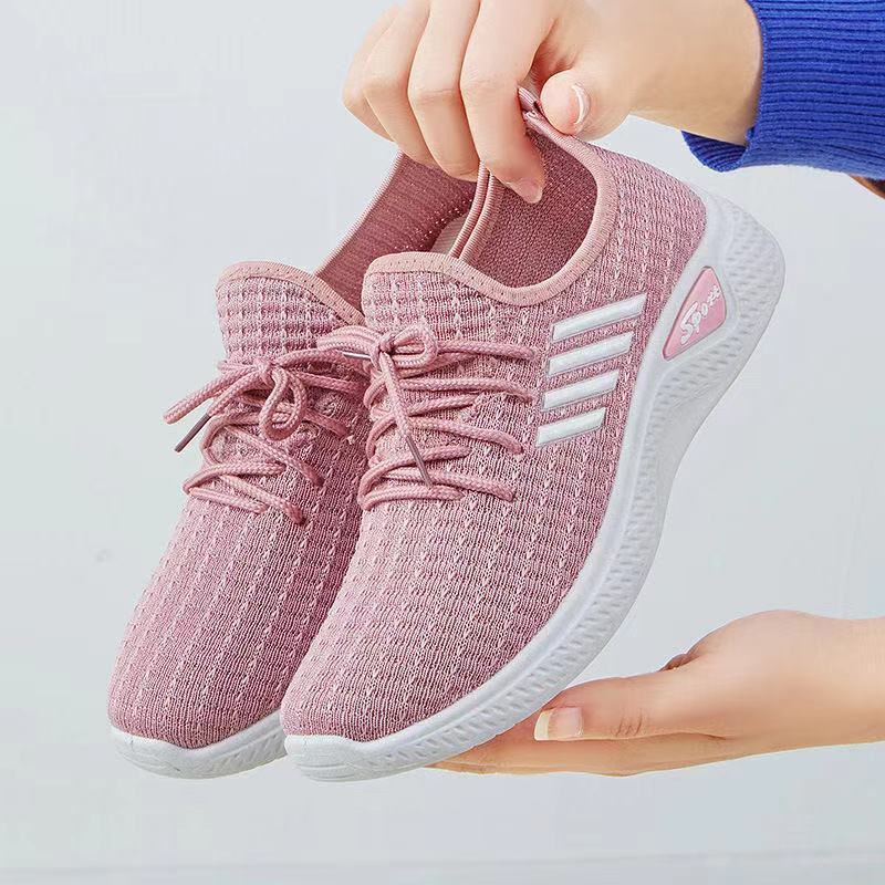 Sneaker Women's Casual Breathable Running Shoes New Spring and Autumn Low-Top Casual Shoes Women's Cloth Shoes Light White Shoes