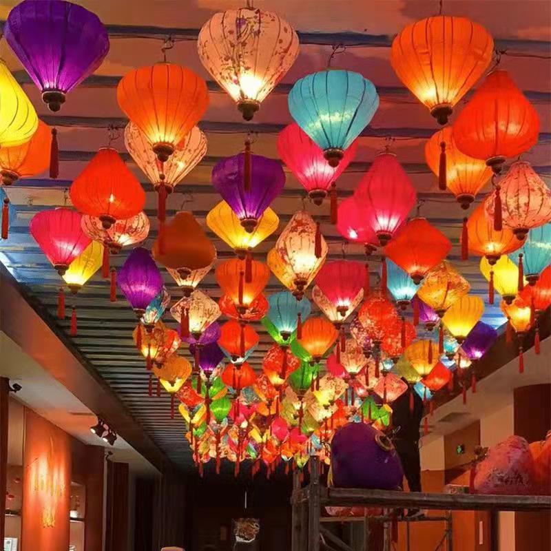 中秋国庆装饰中式创意庙会网红灯笼户外防水钻石灯笼古街街道布置