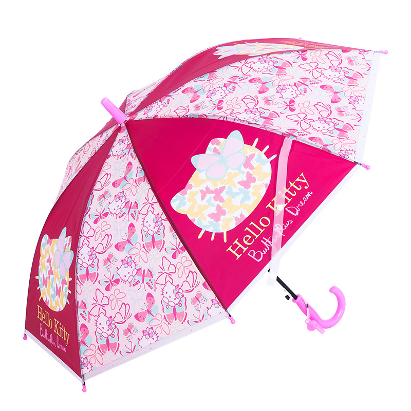Factory Wholesale Creative Cartoon Children Transparent Umbrella Lightweight Cute Straight Rod Automatic Umbrella Long Handle Umbrella Umbrella