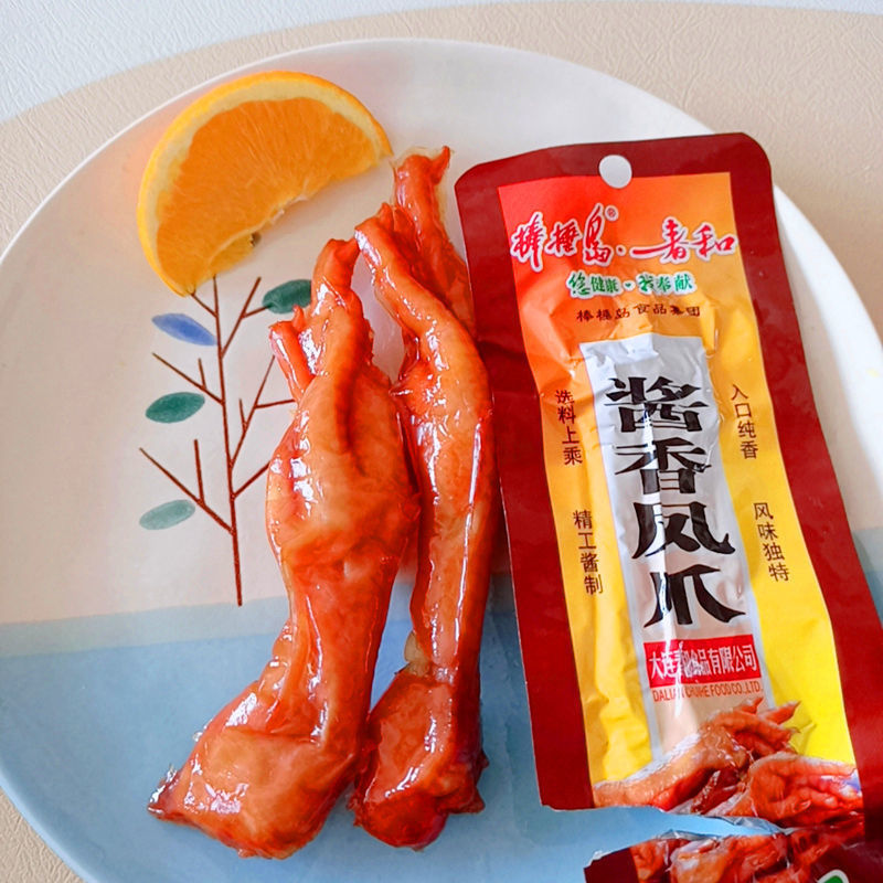棒棰岛鸡爪棒棰岛酱香凤爪春和卤味即食包装熟食大连 100只 整箱