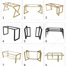 严选铁艺茶桌桌腿支架岩板大理石餐桌桌脚支架各类简约框架金属架