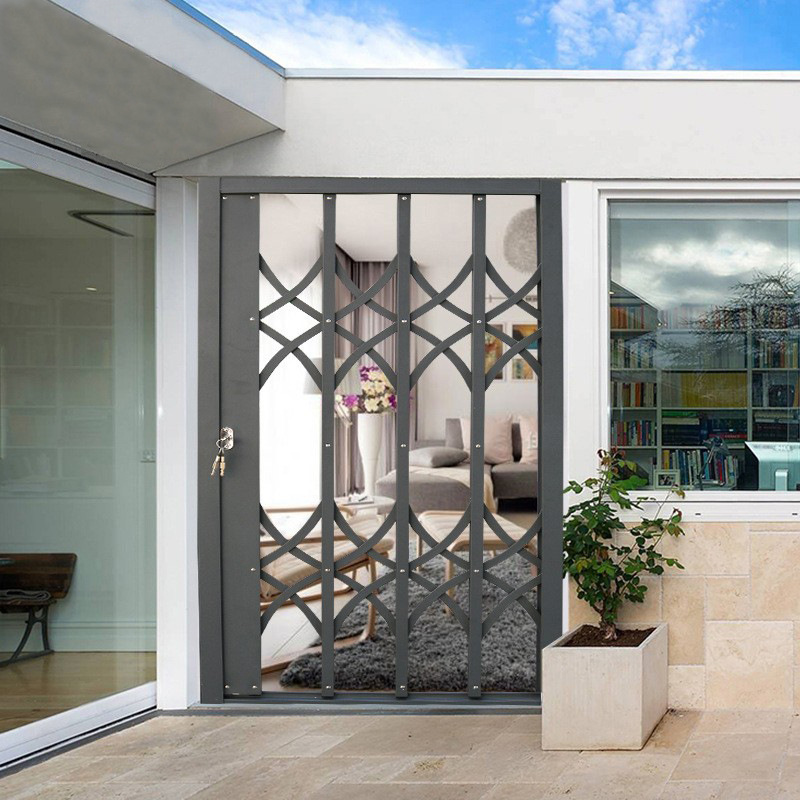 厂家直销铝合金拉闸门推拉折叠进户门家用阳台通风门逃生防盗门窗