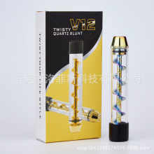 工厂批发螺旋干烧烟斗V12 pipe glass twisty blunt dry herb烟具