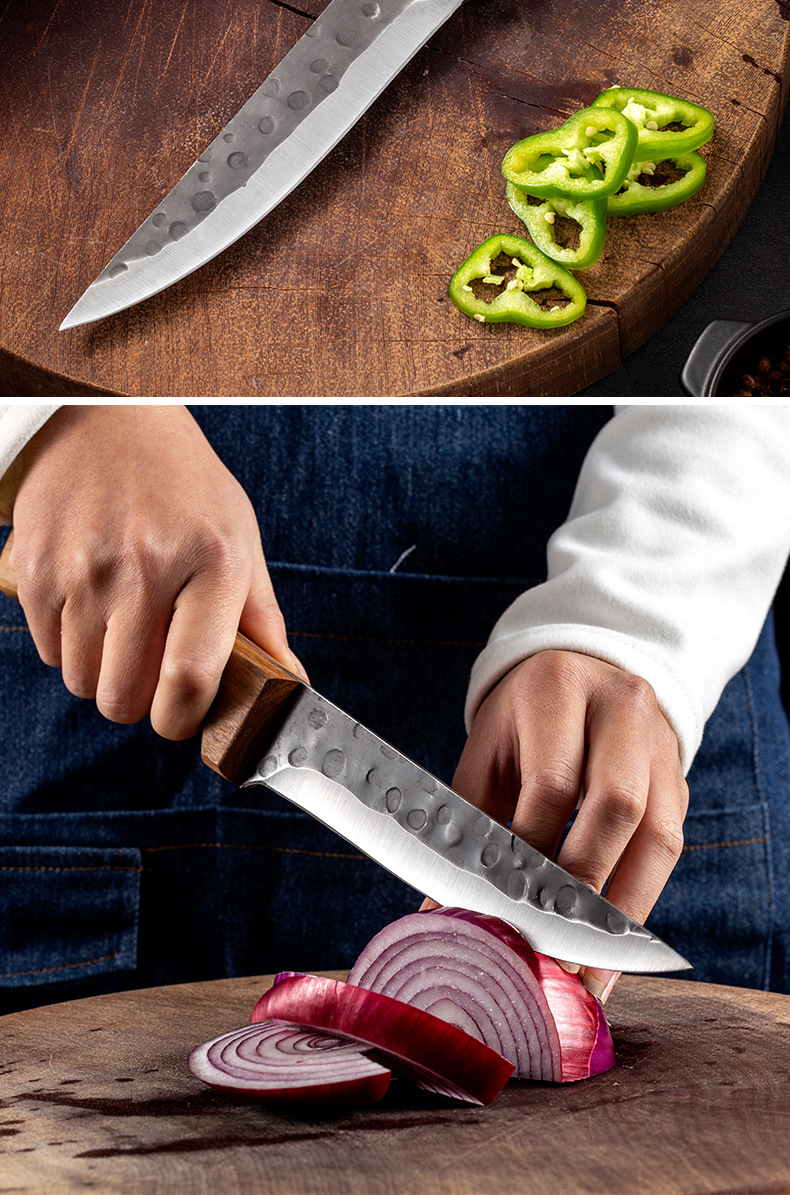 手工锻打锤纹剔骨刀割肉刀屠夫屠宰专用杀猪牛羊切肉高碳钢分割刀