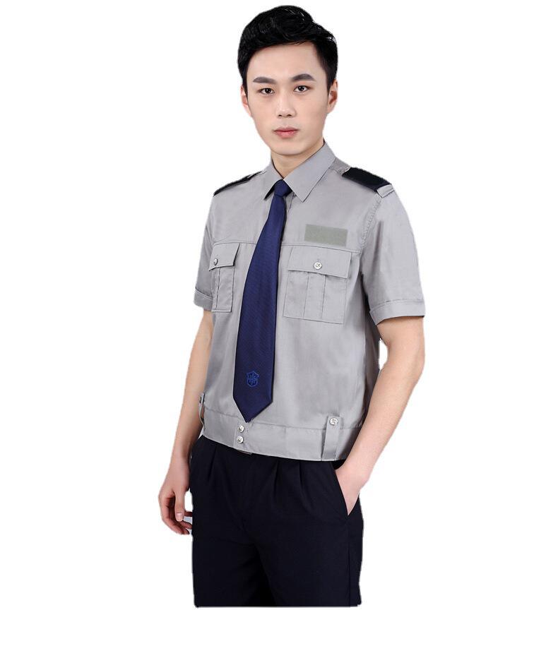 保安服夏季短袖薄款工作服套装夏常服制服保安衬衣服装现货印logo