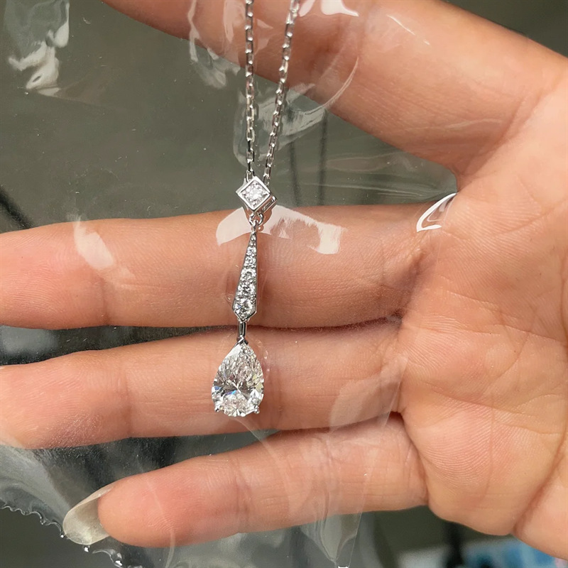 天使之泪水滴形钻项链女轻奢高级感简约时尚百搭颈链小红书同款女