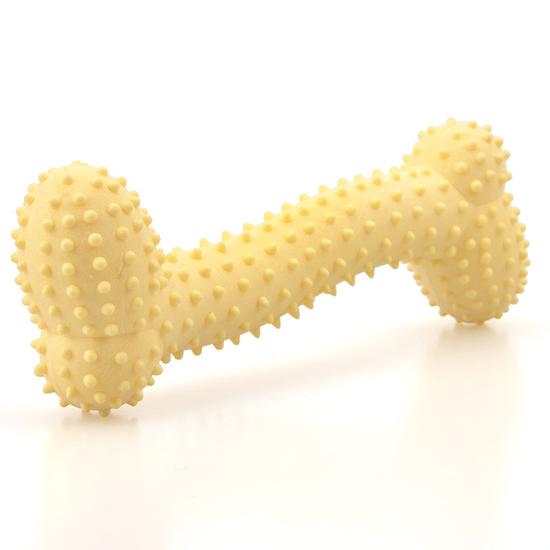 Cross-Border New Arrival Dog Toy TPR Milk Flavor Barbed Bone Molar Tooth Cleaning Foam Small Bone Pet Toy