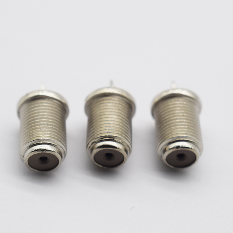 螺纹锌合金精加工 螺纹f头英制有线电视接头配机顶盒螺纹头连接器