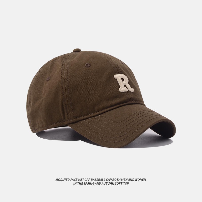 Hat Alphabet Peaked Cap Men's Korean-Style All-Match Curved Brim Cotton Soft Top Sun Hat Fashion Sporty Simplicity Women's Baseball Cap