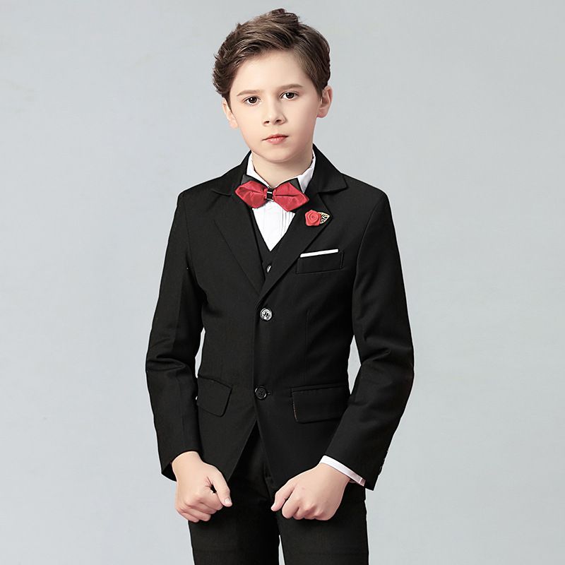 工厂男童西装套装儿童小西服外套男孩花童礼服男钢琴演出服英伦帅