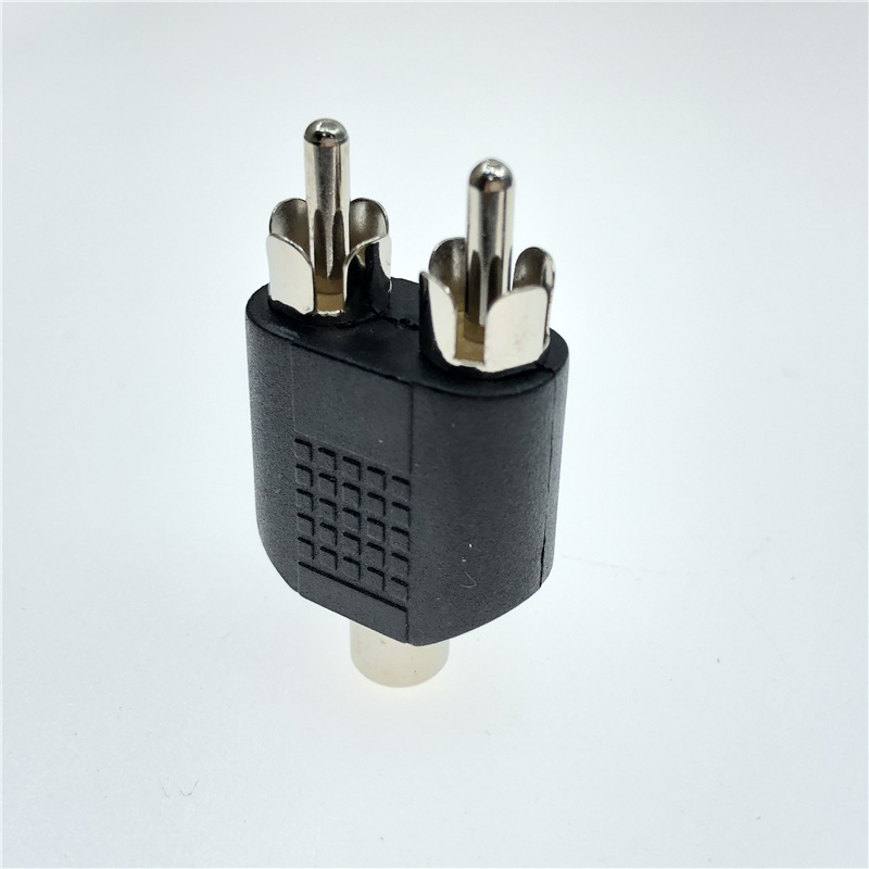 av单莲花母转双莲花公插头一分二转接头rca转2rca音频头音箱音响1