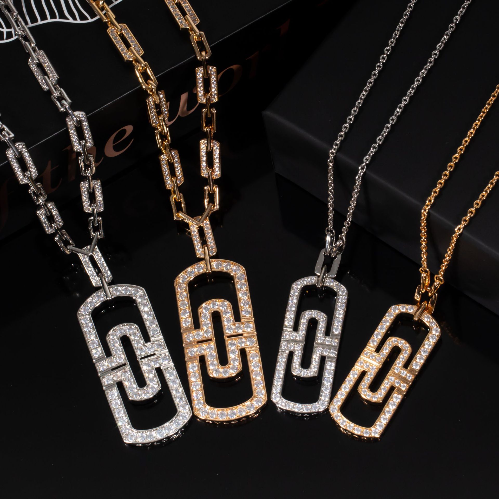 回形针项链男潮欧美风女长款ins项链潮嘻哈项链土酷欧美蹦迪-阿里巴巴