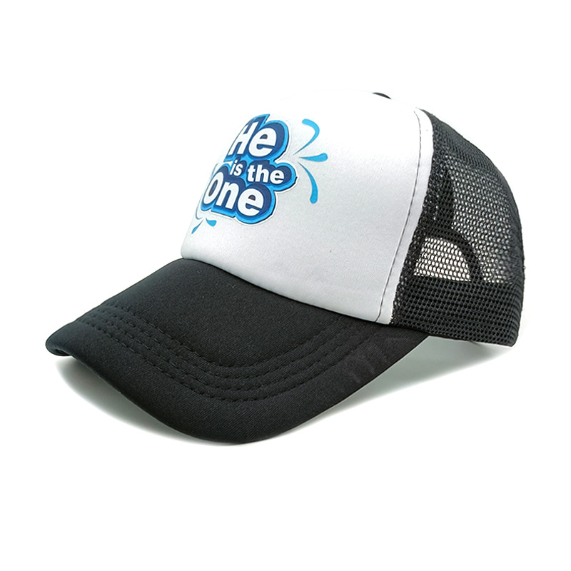 Foreign Trade New Letter Printing Baseball Cap Mesh Fitted Cap Trucker Cap Couple He Is the One Hat