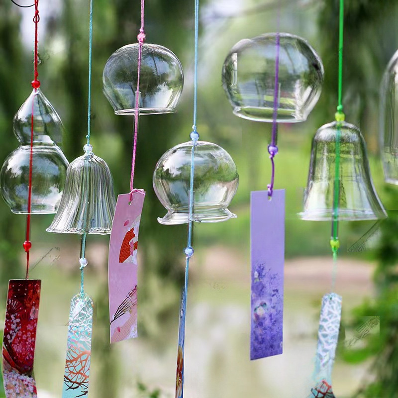 许愿风铃挂饰风铃樱花玻璃透明悬挂式景区场景布置风铃学生diy手