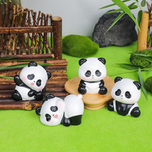 熊猫福福可爱熊猫公仔卡通树脂摆件创意桌面装饰品景区伴手礼周边