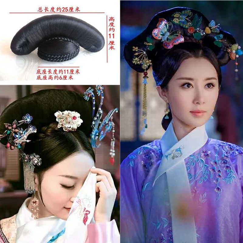 影楼古装假发女格格清朝头饰宫廷旗头儿童格格造型-阿里巴巴