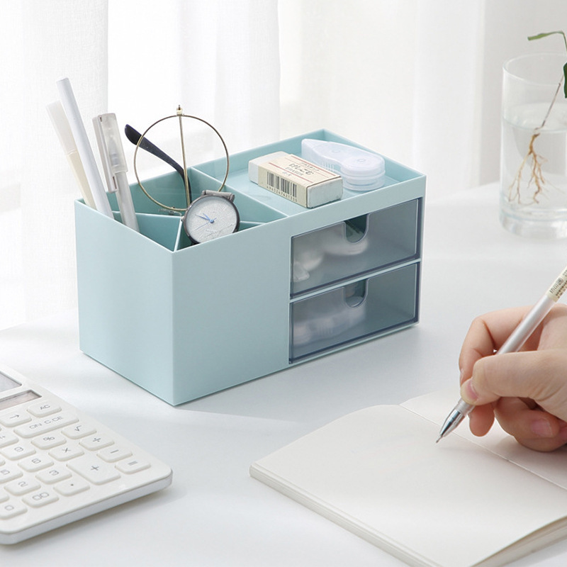 Creative Desktop Storage Box Multifunctional Stationery Finishing Box Drawer Pen Holder Simple Desk Shelf