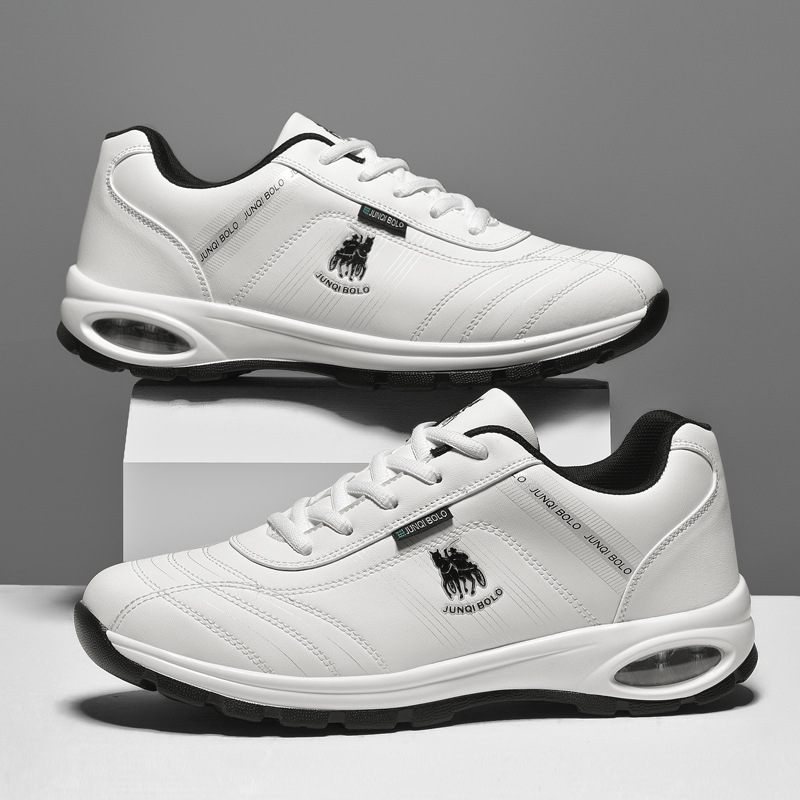 军骑保罗正品男士休闲鞋高尔夫球鞋低帮运动防滑厚底乐福鞋45大码