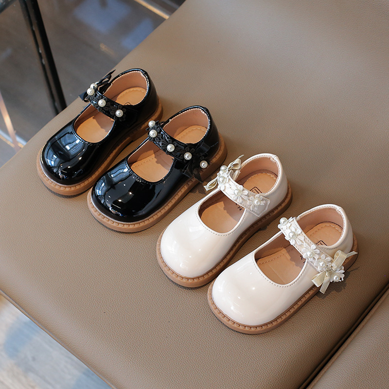 女童小皮鞋春秋季2025新款韩版儿童时尚软底单鞋宝宝蝴蝶结公主鞋