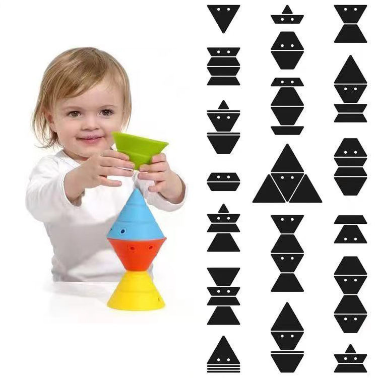 Cone Hix Silicone Toy Children's Game Interactive Desktop Cone Variety Shape DIY Game Toy in Stock