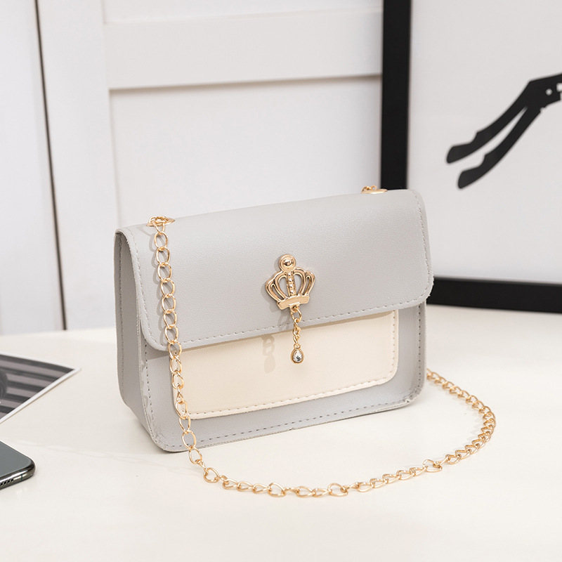 Ladies Bag Women's Foreign Trade Bags 2024 Summer Autumn New Style Macaron Mobile Phone Bag Crown Chain Small Square Bag Shoulder